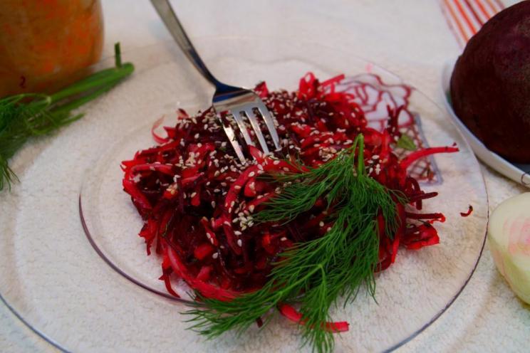 Festive Sauerkraut & Beet Salad with Sesame