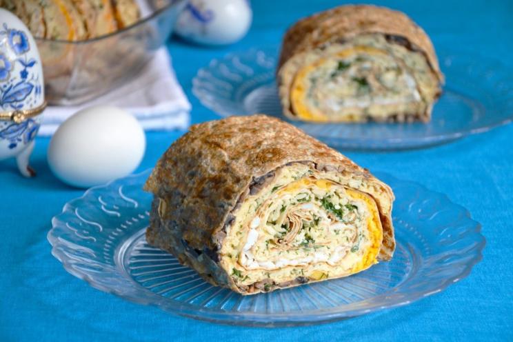 Cheesy Mushroom Lavash Bake