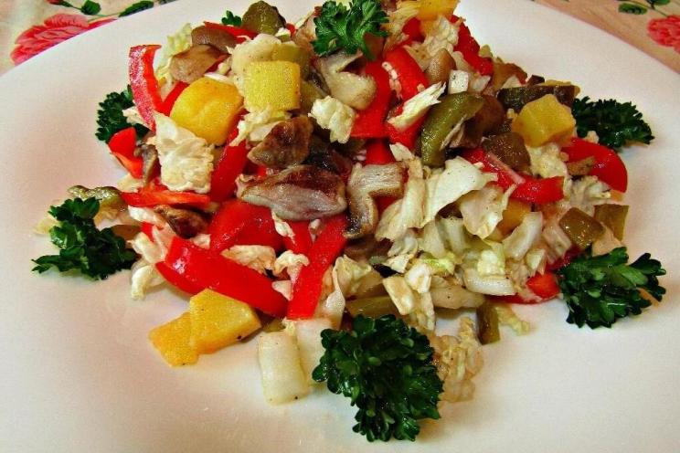 Lenten Chinese Cabbage and Mushroom Salad