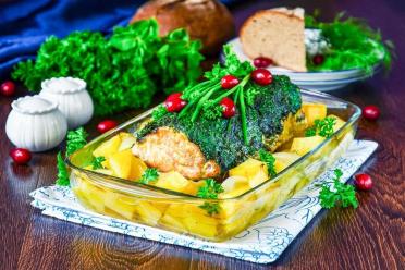 Herb-Crusted Pork and Potato Bake