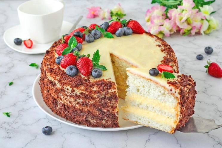 Custard-Filled Sponge Cake Delight Custard-Filled Sponge Cake Delight