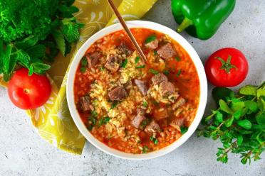 Hearty Kharcho Soup with Tomato Paste