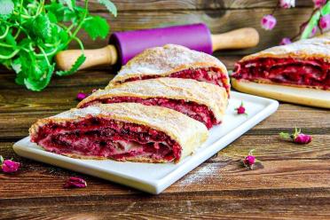 Quick and Easy Cherry Puff Pastry Strudel