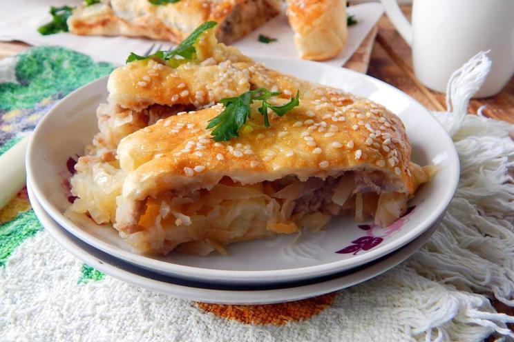 Savory Potato, Meat, and Cabbage Strudel