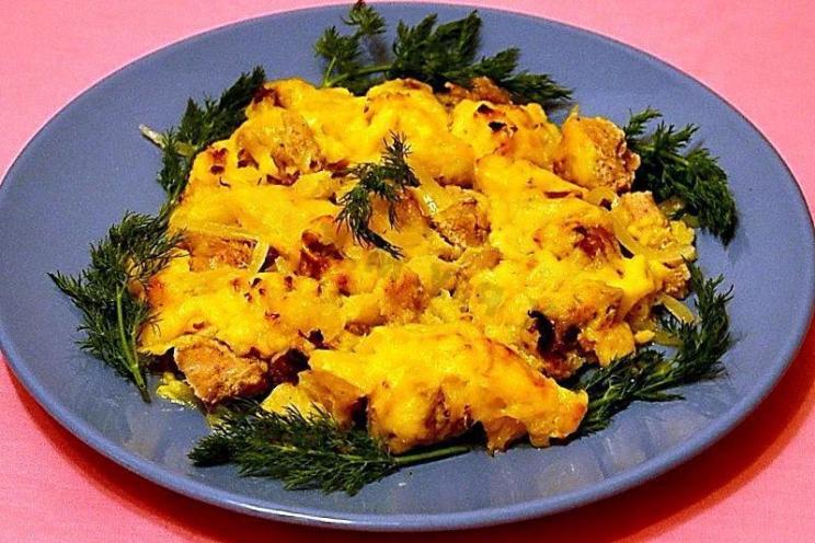 Oven-Baked Pork with Oranges and Melted Cheese