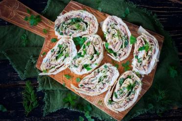 Lavash Roll with Mimosa Salad Filling