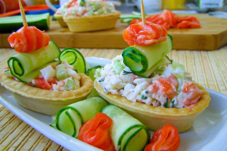 Red Fish & Cheese Tartlets