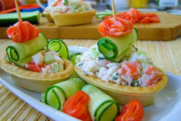 Red Fish & Cheese Tartlets
