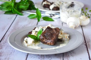 Juicy, Tender Oven-Baked Beef with Creamy Mushroom Sauce