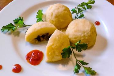 Baked Potato Zrazy with Mushroom Filling