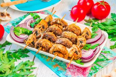 Oven-Baked Skewered Mushrooms