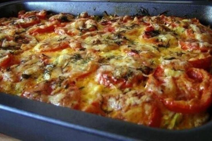Cheesy Tomato-Meat Zucchini Bake