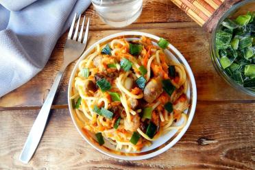 Teriyaki Pork Udon with Vegetables
