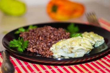 Juicy Baked Pollock with Mayonnaise-Onion Topping