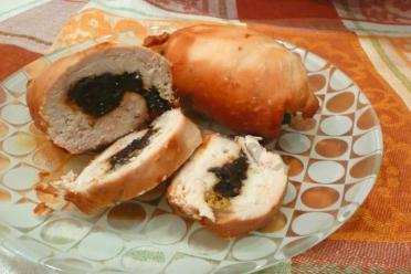Chicken and Prune Nutty Rolls