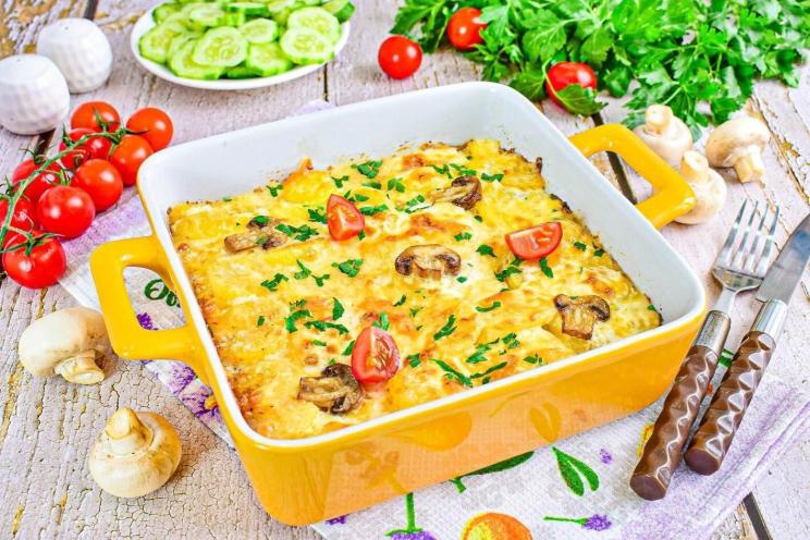 Cheesy Mushroom Potato Casserole