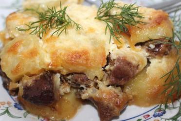 Cheesy Baked Beef Liver and Potatoes Casserole