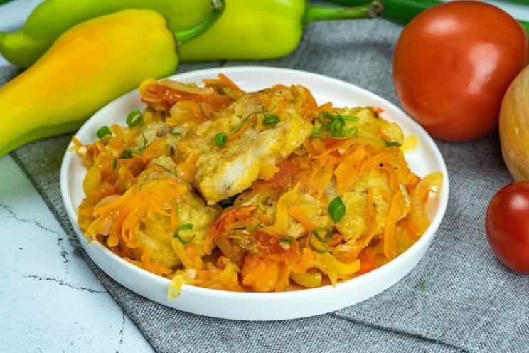 Pan-Fried Pollock with Vegetables Pan-Fried Pollock with Vegetables