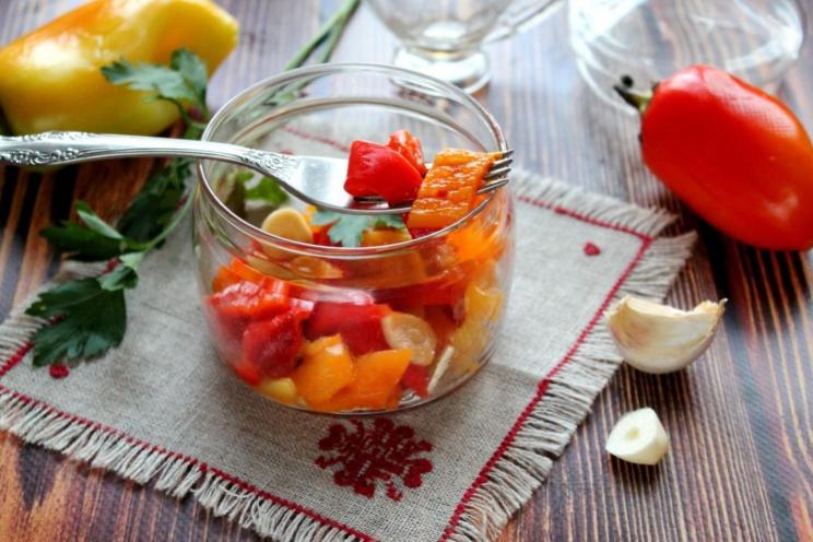 Garlic-Marinated Baked Peppers Appetizer