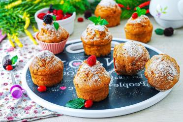 Oven-Baked Curd Muffins in Silicone Molds