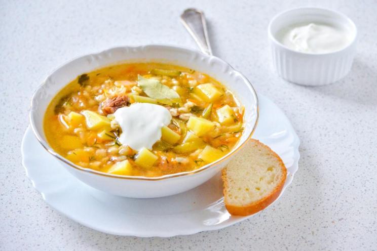 Slow Cooker Barley Rassolnik Soup