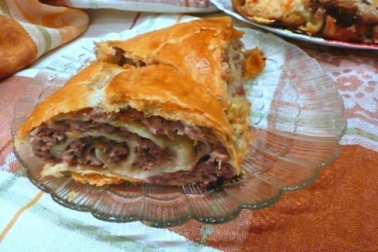 Savory Meat Puff Strudel
