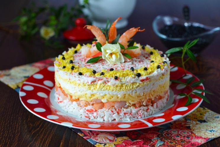 Festive Shrimp & Crab Stick Salad