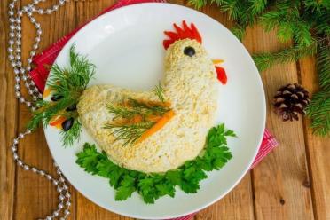 Chicken and Cheese Rooster Salad for New Year's