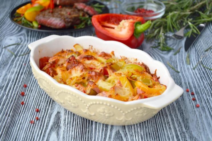 Oven-Baked Potatoes and Sausages