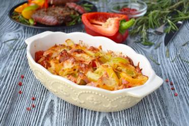 Oven-Baked Potatoes and Sausages