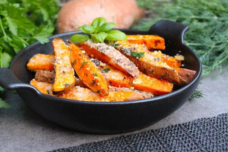 Cheesy Baked Sweet Potatoes