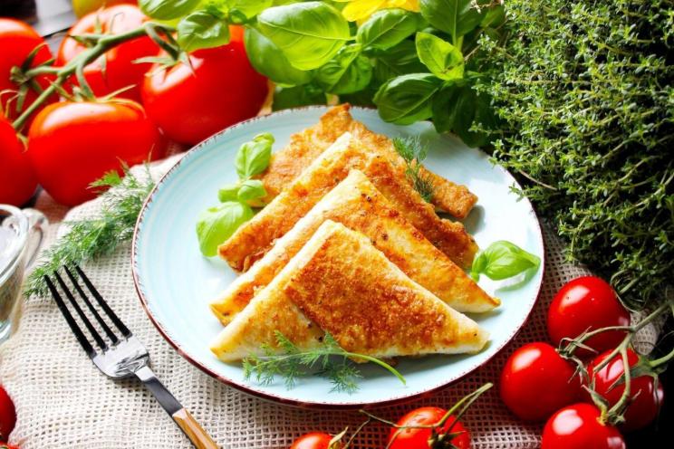 Quick Ham and Cheese Lavash Triangles
