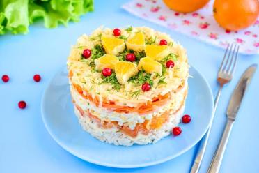 Chicken Salad with Orange and Korean Carrots