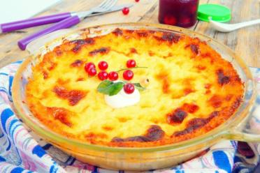 Vanilla Semolina Cottage Cheese Breakfast Casserole