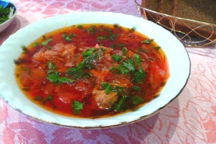 Stewed Beetroot and Cabbage Borscht with Meat Stewed Beetroot and Cabbage Borscht with Meat