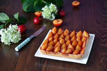 Cherry Plum Oatmeal Pie