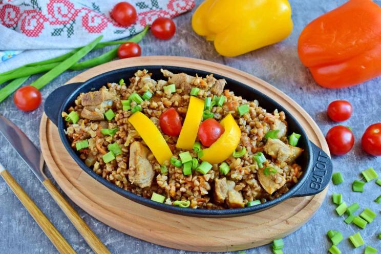 One-Pan Buckwheat & Pork Skillet Dinner