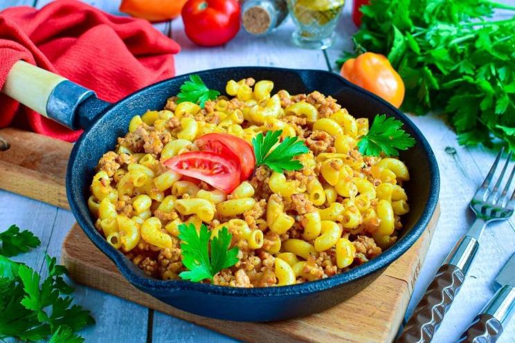 Navy-Style Minced Meat Pasta Skillet