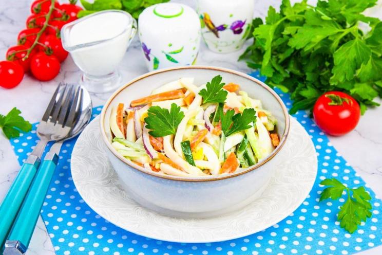 Squid, Carrot, and Cucumber Salad