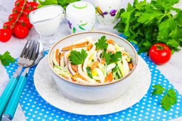 Squid, Carrot, and Cucumber Salad