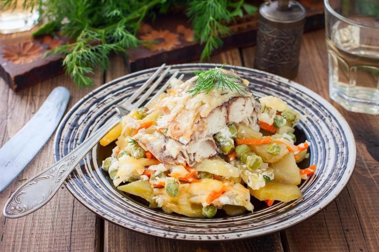 Foil-Baked Mackerel with Veggies Foil-Baked Mackerel with Veggies