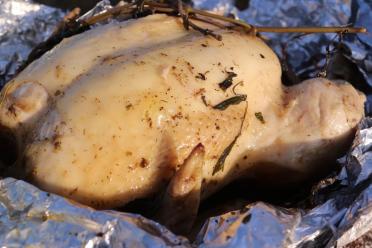 Salt-Baked Chicken in a Cauldron