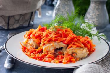 Oven-Baked Pollock with Carrots