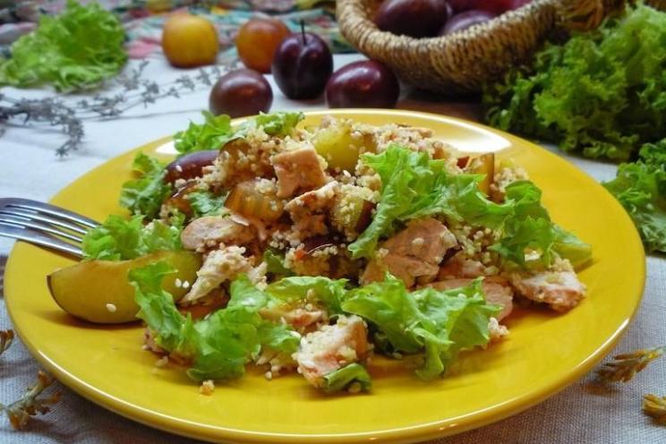Plum Chicken Salad with Couscous