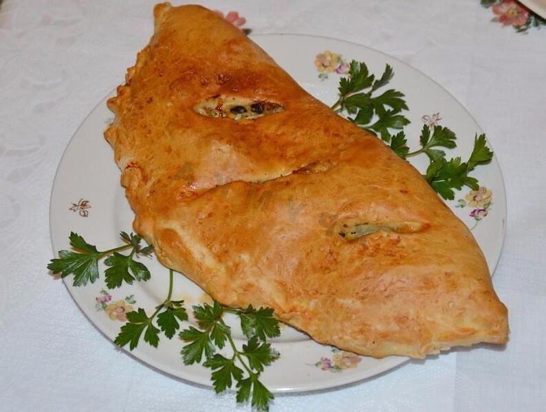 Cheesy Chicken and Mushroom Calzone