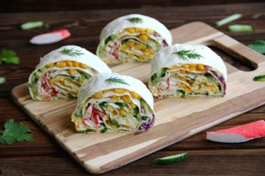 Crab Stick & Egg Lavash Roll