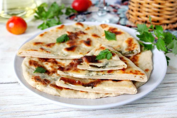 Herb & Cottage Cheese Skillet Flatbreads