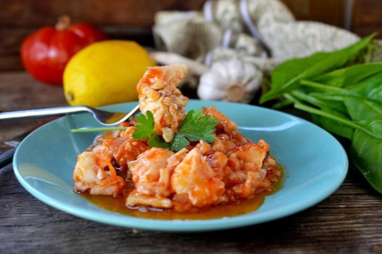 Tender Tomato-Braised Fish with Onions and Carrots Tender Tomato-Braised Fish with Onions and Carrots