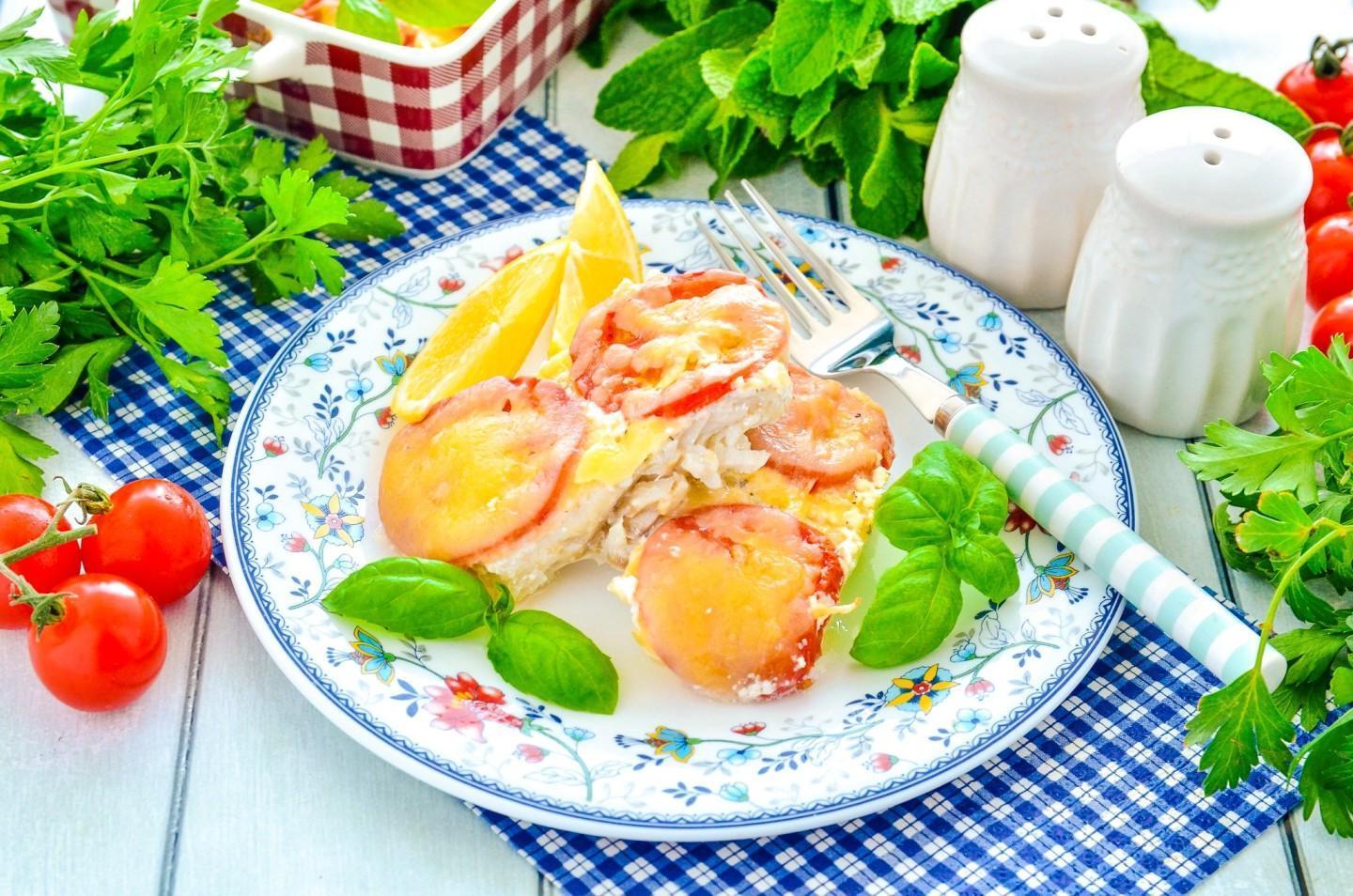 Baked Pollock Fillet with Cheese