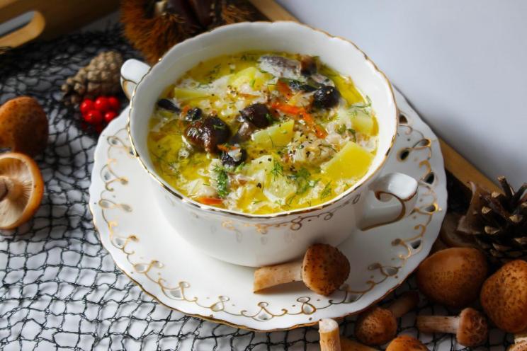 Aromatic Forest Mushroom and Buckwheat Soup